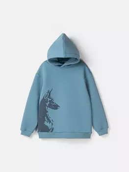 Худи "Деним" с принтом утепленное 7+