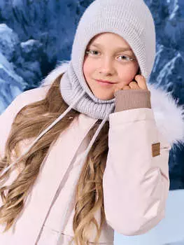 Капор из смесовой шерсти "Жемчуг" 7+