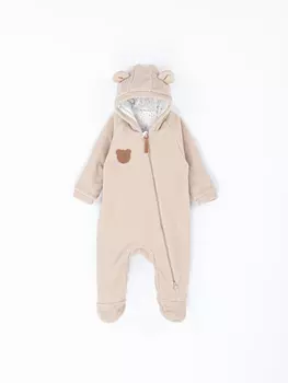 Комбинезон флисовый с закрытой ножкой "Беж" 0+