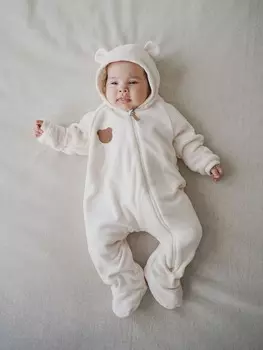 Комбинезон флисовый с закрытой ножкой "Сливки" 0+