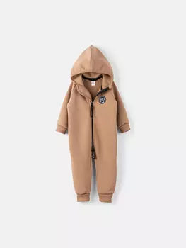 Комбинезон с клапаном и капюшоном "Песок" утепленный