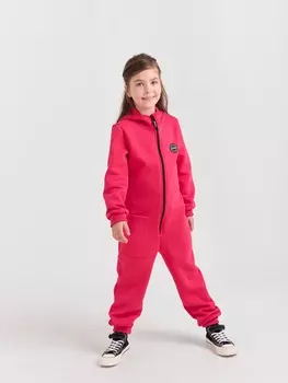 Комбинезон с накладным карманом "Фуксия" утепленный 7+
