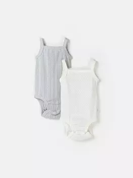 Комплект боди "Молоко/Жемчуг" из ажурного хлопка для девочек 0+