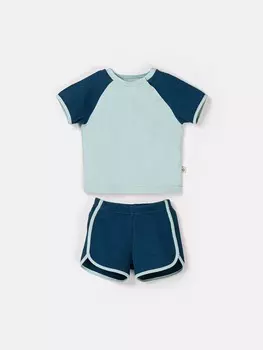 Комплект футболка и шорты "Атлантика" из рифленой ткани 0+