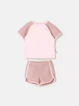 Комплект футболка и шорты "Роза" из рифленой ткани 0+