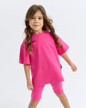 Комплект футболка оверсайз и велосипедки "Бабл-гам"