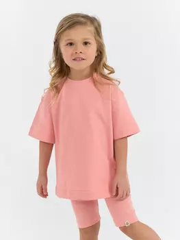 Комплект футболка оверсайз и велосипедки "Роза"