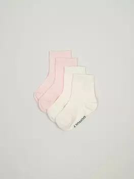 Комплект летних носков с перфорацией "Персик/Молоко" 2 шт