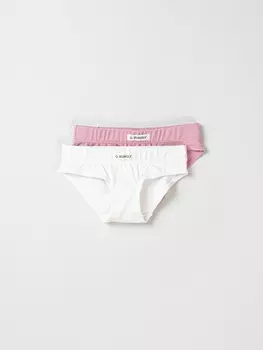Комплект трусов для девочек "Пудра/Молоко" 2шт