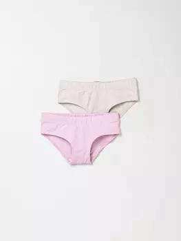 Комплект трусов для девочек "Пудра/Нюд" 2шт