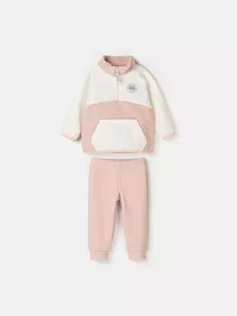 Костюм флисовый Колор блок "Пудра" 0+