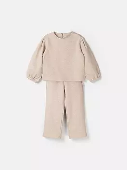 Костюм со свитшотом из 100% хлопка "Бежевый меланж" облегченный