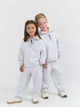 Костюм со свитшотом "Серый меланж" утепленный