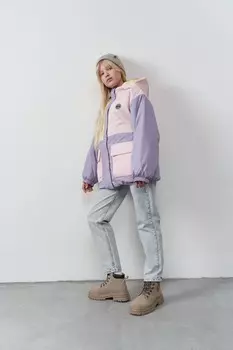 Куртка демисезонная Колор блок "Лаванда" 7+