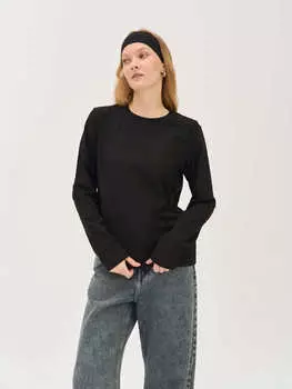 Лонгслив из 100% хлопка "Уголь" женский