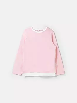 Лонгслив оверсайз "Нежная роза" с контрастной отделкой 7+