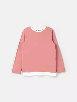 Лонгслив оверсайз "Пепельная роза" с контрастной отделкой 7+