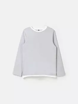 Лонгслив оверсайз "Туман" с контрастной отделкой 7+