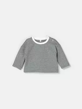 Лонгслив "Полоска Графит" с начесом 0+