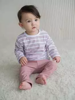 Лонгслив "Полоска Пепельная роза" 0+