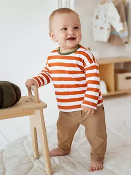 Лонгслив "Полоска Терракот" 0+