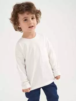 Лонгслив базовый "Молоко" с карманом