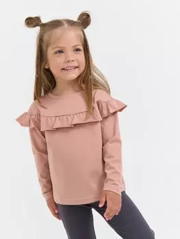 Лонгслив с кокеткой "Пудра"