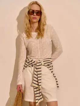 Лонгслив Slim Fit "Белый" женский