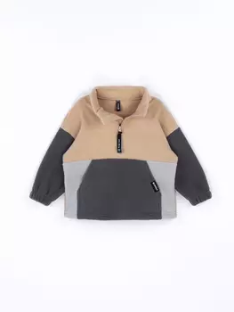 Олимпийка флисовая Колор блок "Графит/Беж"