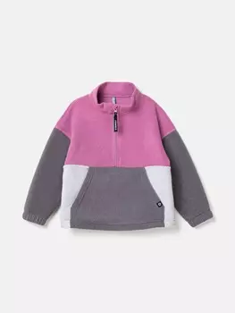 Олимпийка флисовая Колор блок "Графит/Орхидея" 7+