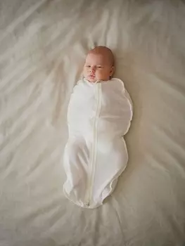 Пеленка-кокон "Молоко" из ажурного хлопка 0+