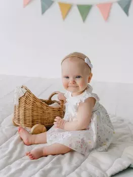 Платье-боди с крылышками "Акварельные цветы" 0+