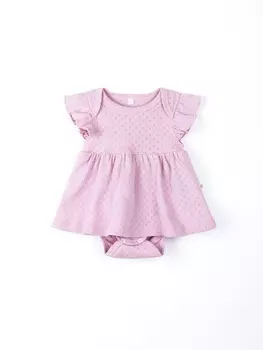 Платье-боди с крылышками "Кварц" из ажурного хлопка 0+