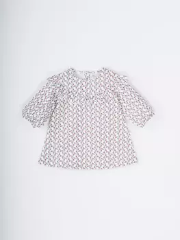 Платье фланелевое с кокеткой "Ягодки" 0+