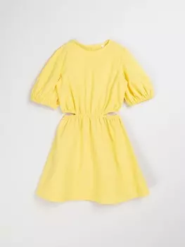 Платье хлопковое с разрезами "Мимоза" 7+