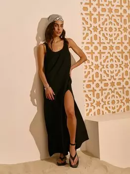 Платье из жатого хлопка "Уголь" женское