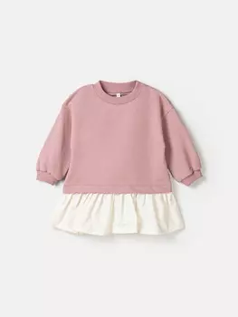 Платье с хлопковой юбкой "Дымчатая роза"