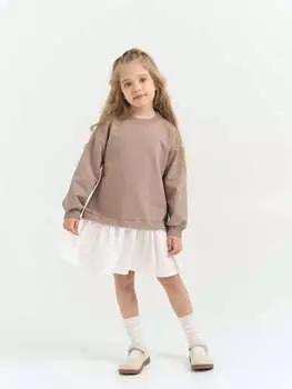 Платье с хлопковой юбкой "Кокос"