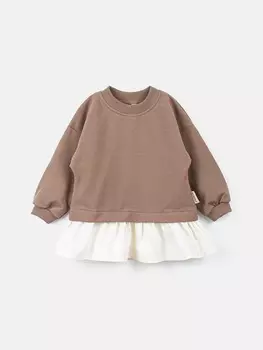 Платье с хлопковой юбкой "Кокос"