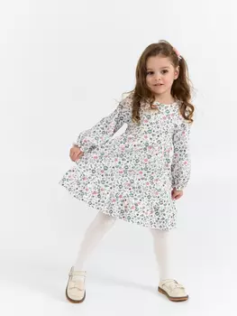 Платье с оборкой "Цветы" 0+