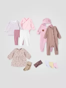 Подарочный набор для девочки 1-12 мес, 10 предметов