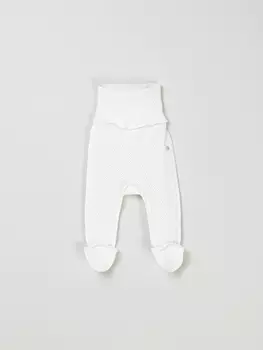 Ползунки с закрытой ножкой "Молоко" из ажурного хлопка 0+