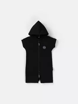 Ромпер на молнии с капюшоном "Уголь"