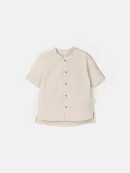 Рубашка хлопковая "Беж" с коротким рукавом