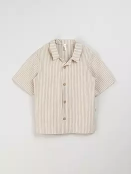 Рубашка хлопковая "Песок" с коротким рукавом 7+