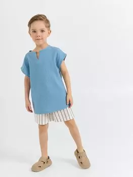 Рубашка муслиновая без рукавов "Деним"