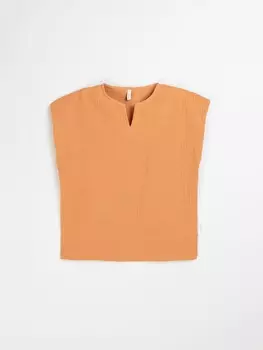 Рубашка муслиновая без рукавов "Корица" 7+