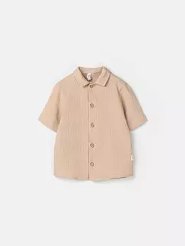 Рубашка муслиновая "Песок" с коротким рукавом