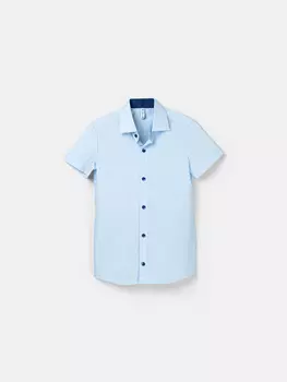 Рубашка с коротким рукавом "Голубая" для мальчика 7+