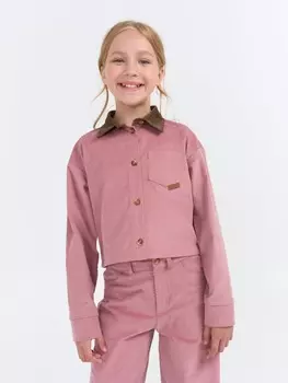 Рубашка вельветовая укороченная "Пудра" 7+